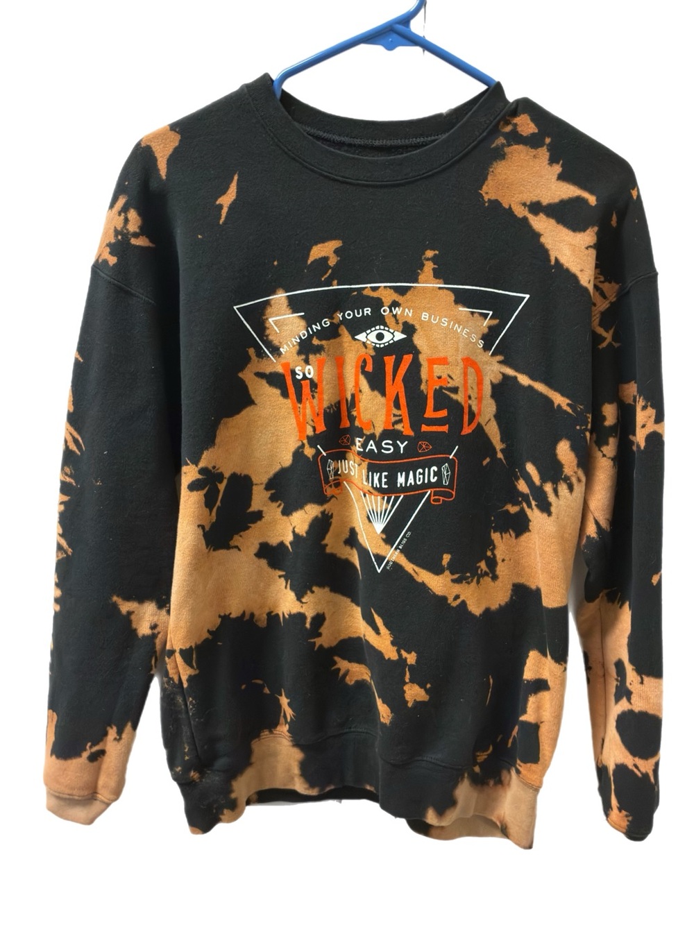 Black & Tan Tie-Dye Funny Graphic Crewneck Sweatshirt - WICKED Design